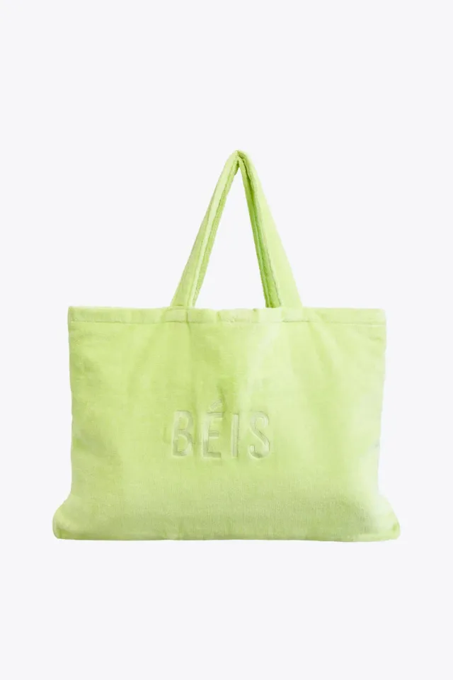 Beis Terry Towel Tote Citron borsa mare con telo
