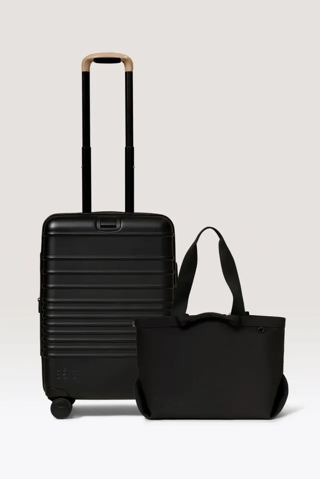 Beis The Tote Set trolley + tote nero da cabina