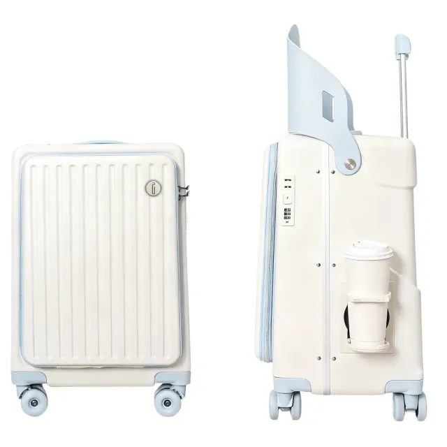 CELIMS PopSeat Valigia Cabina Bambino Bianco-Blu con seduta