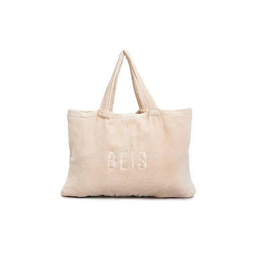 Beis Terry Tote Borsa Mare Beige con telo spugna