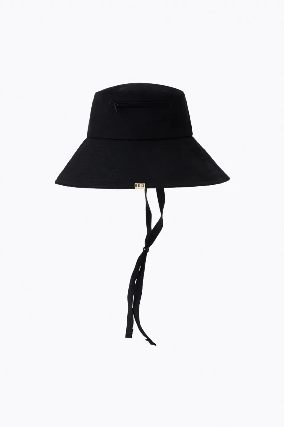 Beis Wide Brim cappello tesa larga nero cotone