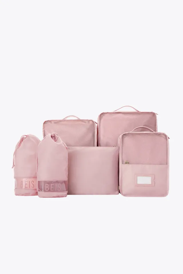 Beis Packing Cubes set viaggio rosa atlas pink 6 pezzi scarpe