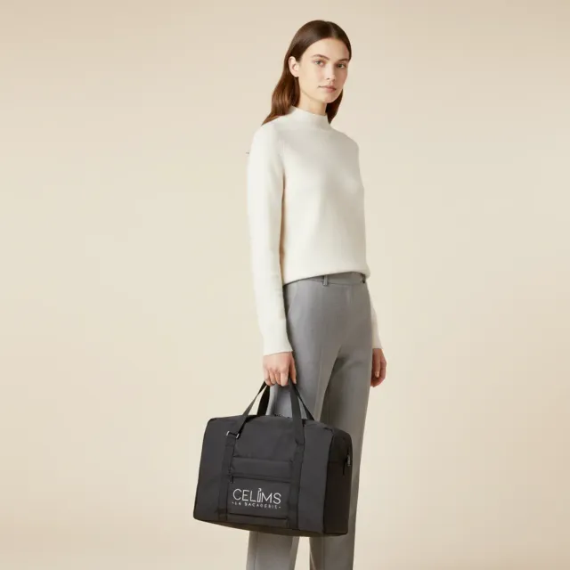 CELIMS borsa pieghevole 40x30x20 nero nylon ultraleggera