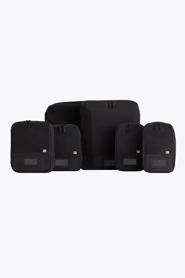 Beis Compression Packing Cubes organizer 6 pezzi nero a compressione