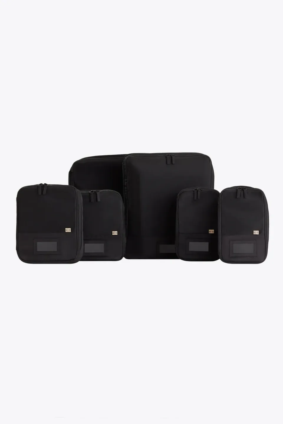 Beis Compression Packing Cubes organizer 6 pezzi nero a compressione