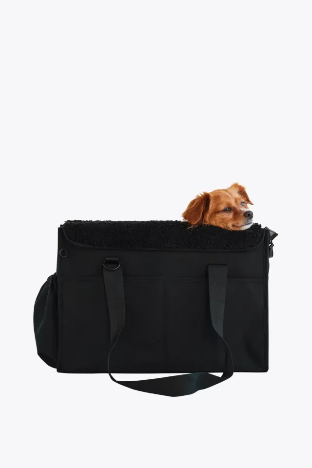 Beis Everyday Pet Tote borsa animali nero con tasca laptop