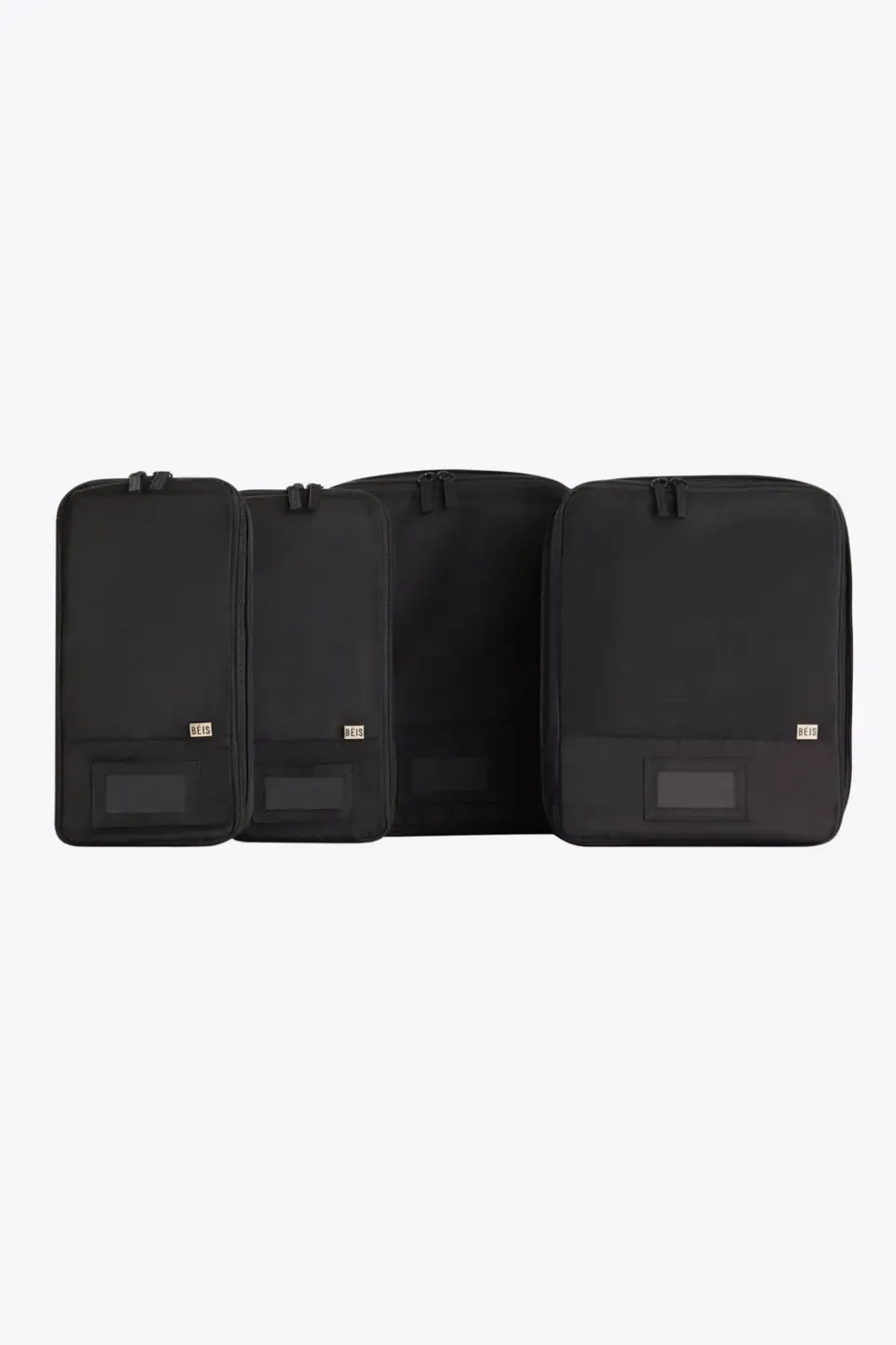 Beis Compression Packing Cubes organizer 4 pezzi neri a compressione