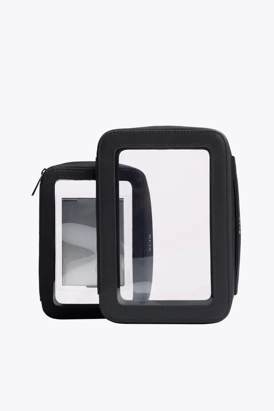 Beis In Flight set trousse nero trasparente