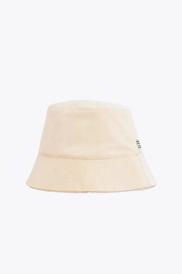 Beis Bucket Hat cappello beige reversibile