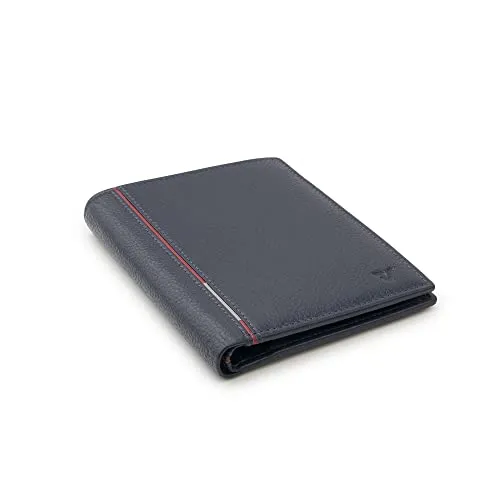 Roncato Boston portafoglio uomo verticale pelle blu notte