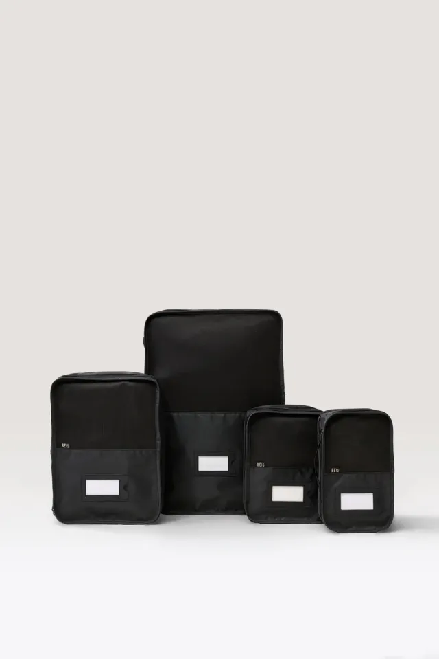 Beis Packing Cube Set organizer 4 pezzi neri leggeri