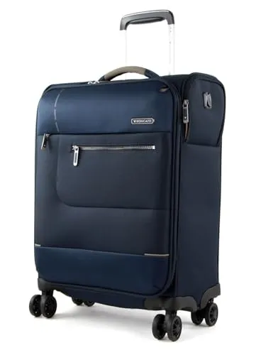 Roncato Sidetrack Trolley Cabina Morbido 4 Ruote Blu Navy con USB