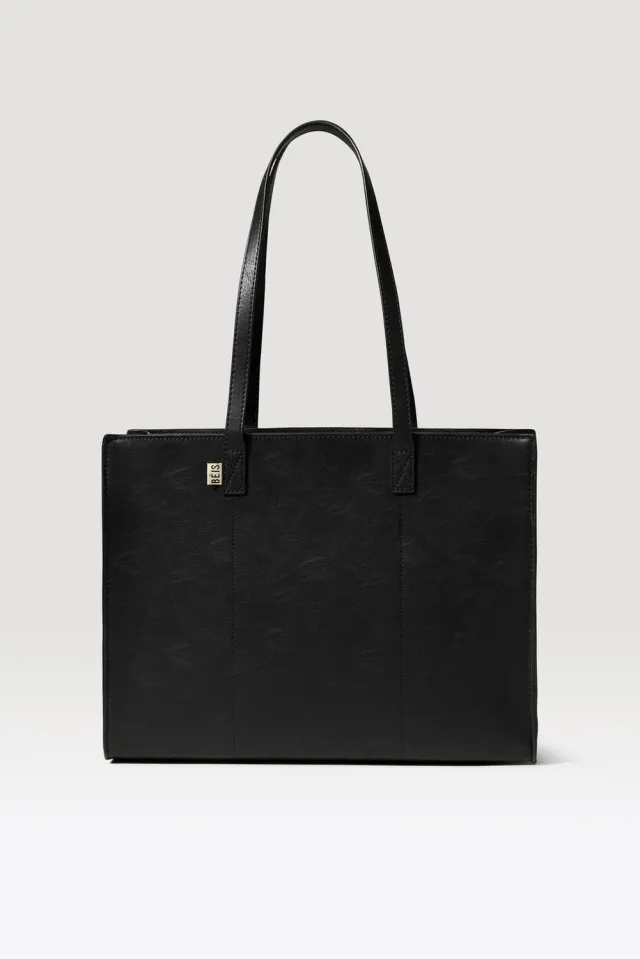 Beis Work Tote borsa lavoro nero scomparti