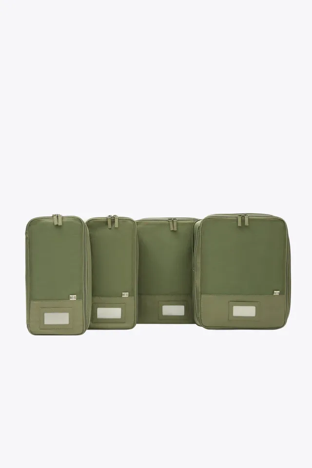 Beis Compression Packing Cubes organizer valigia oliva 4 pezzi