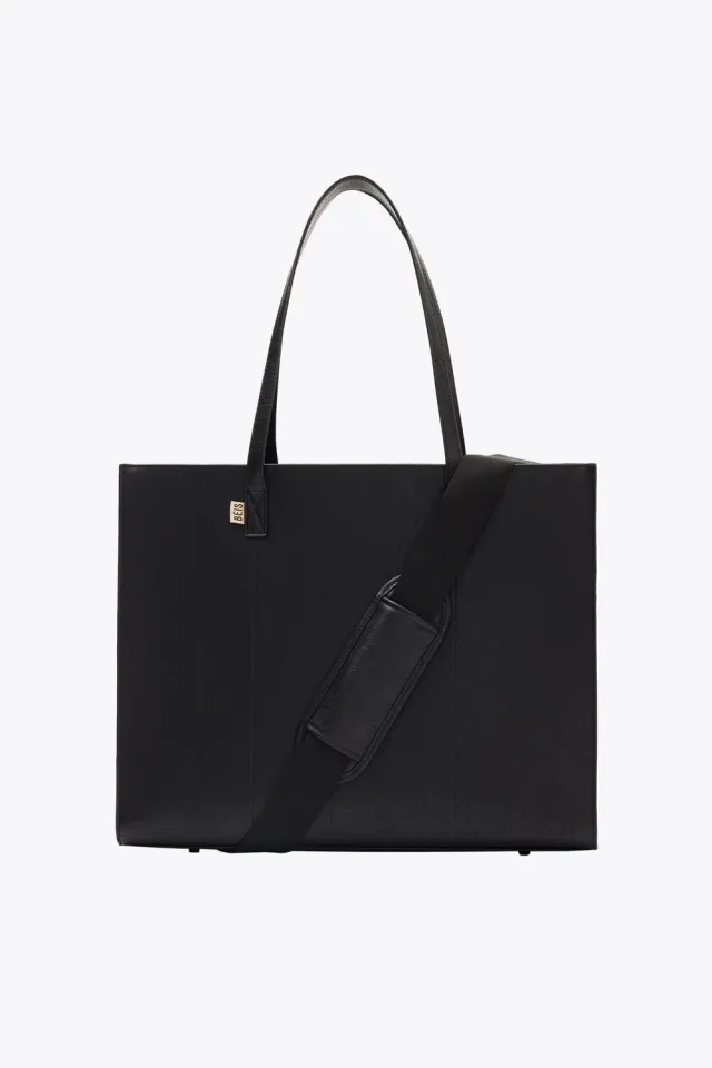Beis Large Work Tote borsa tote nero liscio