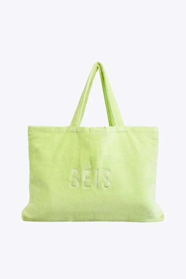Beis Terry Towel Tote Citron borsa mare con telo