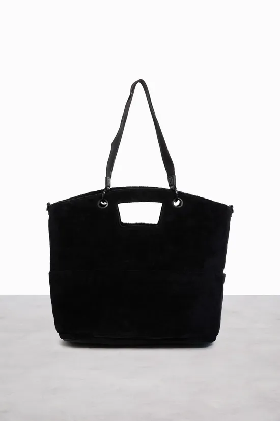 Beis Terry borsa tote mare nero spugna