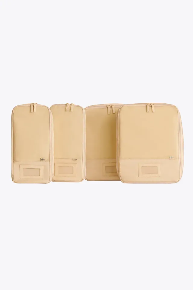 Beis Compression Packing Cubes organizer valigia beige 4 pezzi
