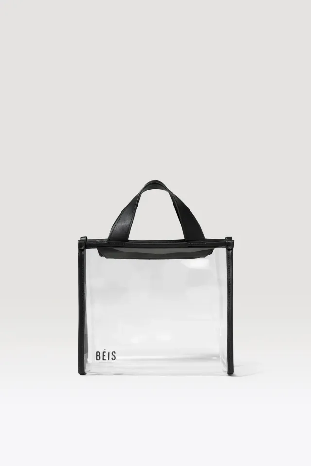 Beis Stadium Crossbody tracolla trasparente nero PVC