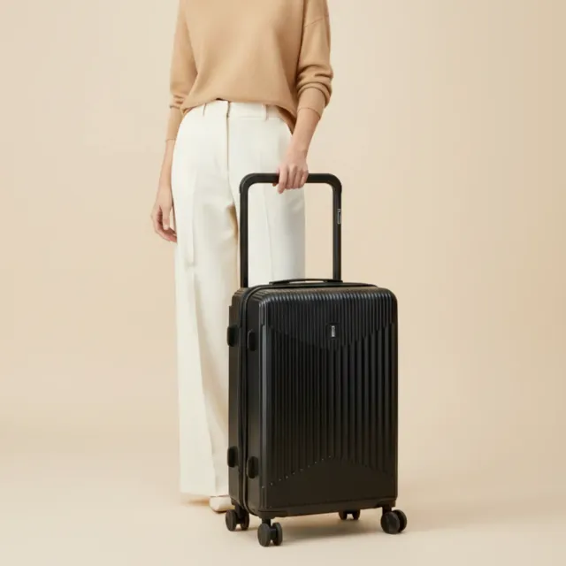 CELIMS Wide Trolley Valigia Cabina 55 cm Nera espandibile