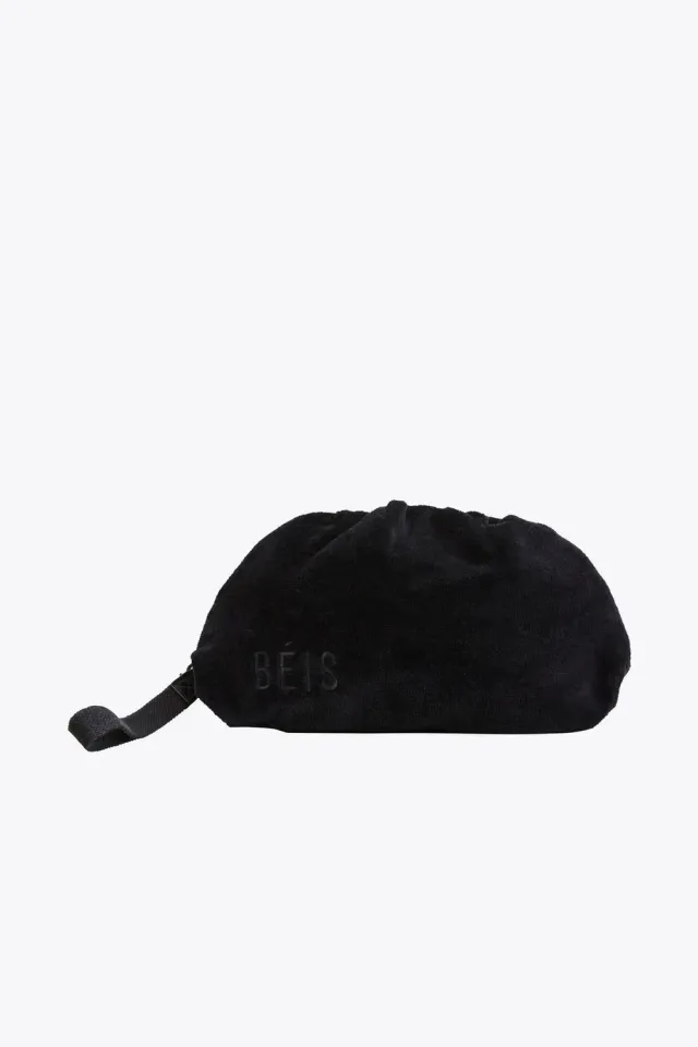 Beis Terry Clutch Nera Pochette Cosmetica Spugna