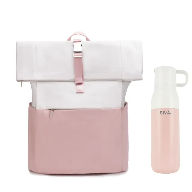 CELIMS Pack Voyage zaino roll-top + borraccia 740 ml Rose set