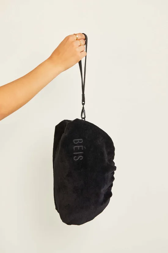 Beis Terry Clutch Nera Pochette Cosmetica Spugna