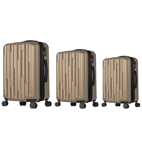 Provitera New York set 3 valigie ABS oro 56-76 cm