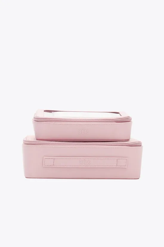 Beis In Flight set trousse rosa atlas specchio