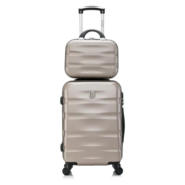 CELIMS AeroWave Valigia Cabina 55 cm Champagne con Beauty Case ABS