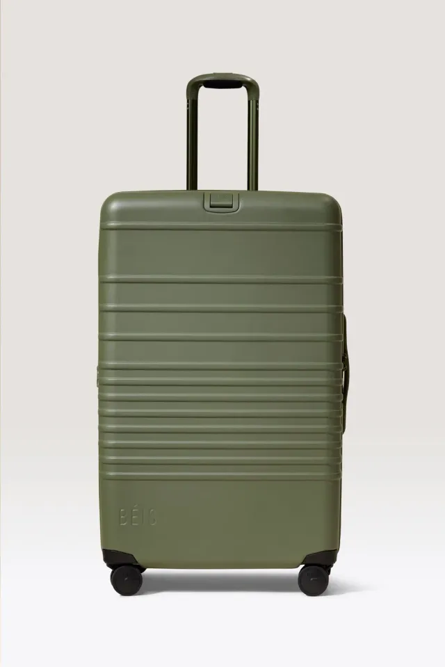 Beis Large Check-In Roller valigia oliva verde stiva