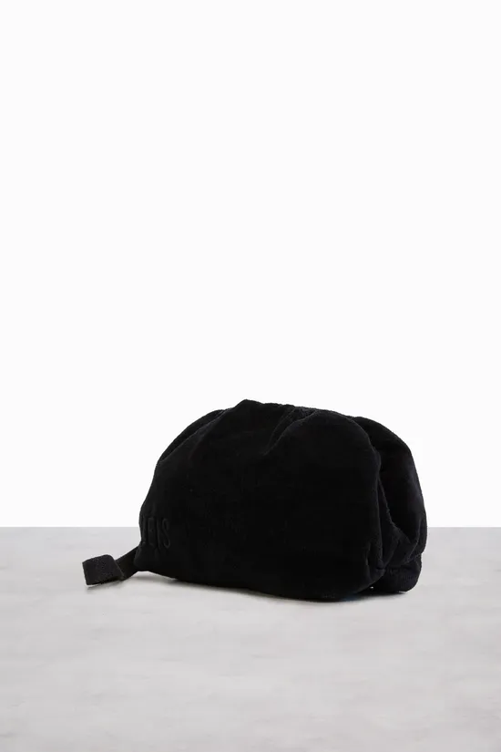 Beis Terry Clutch Nera Pochette Cosmetica Spugna