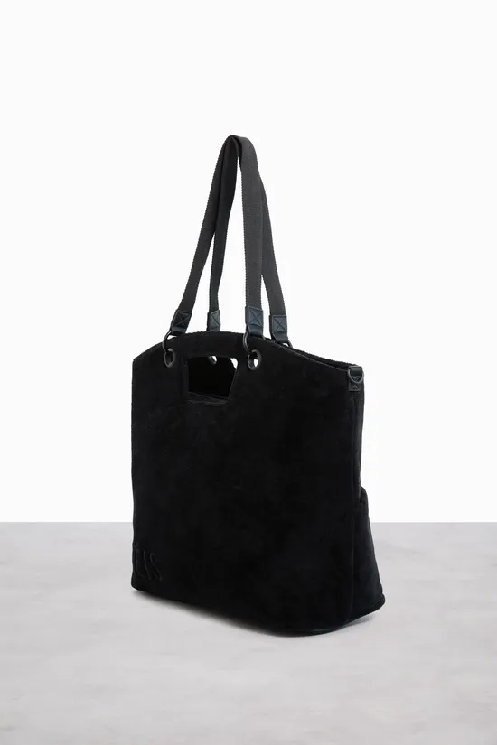 Beis Terry borsa tote mare nero spugna