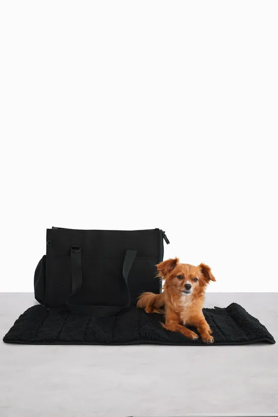Beis Everyday Pet Tote borsa animali nero con cuccia sherpa