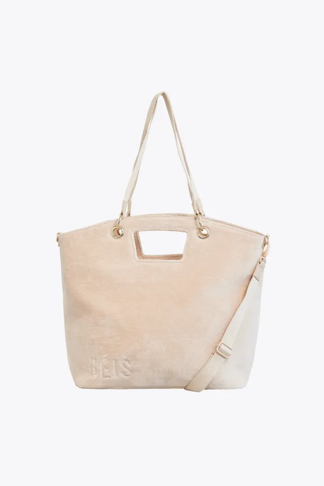 Beis The Terry Tote borsa mare beige in spugna
