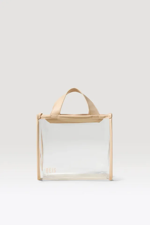 Beis Stadium borsa tracolla trasparente PVC beige